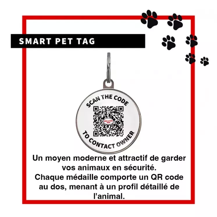 Médaille intelligente pour animaux de compagnie "ALL YOU NEED IS WOOF"